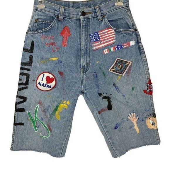 Vintage 90's Helium Jean Shorts Juniors Sz 9 DIY - Picture 1 of 11